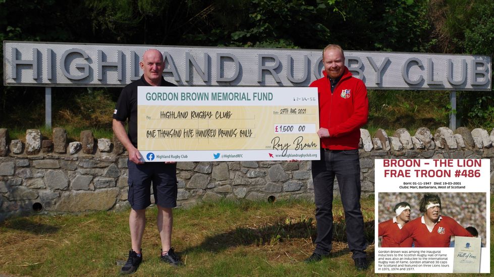 Highland RFC receive grant from Gordon Brown Memorial Fund