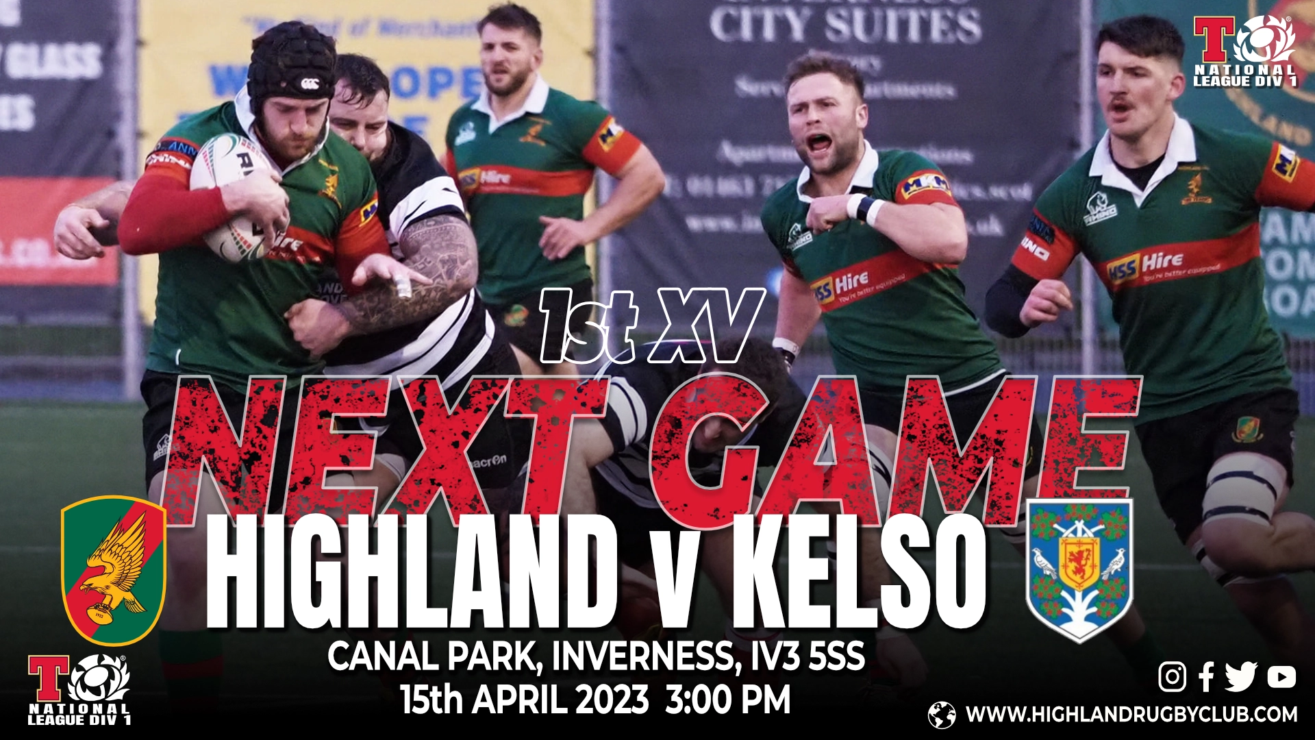 Highland v Kelso 15th April 2023 KO 15:00