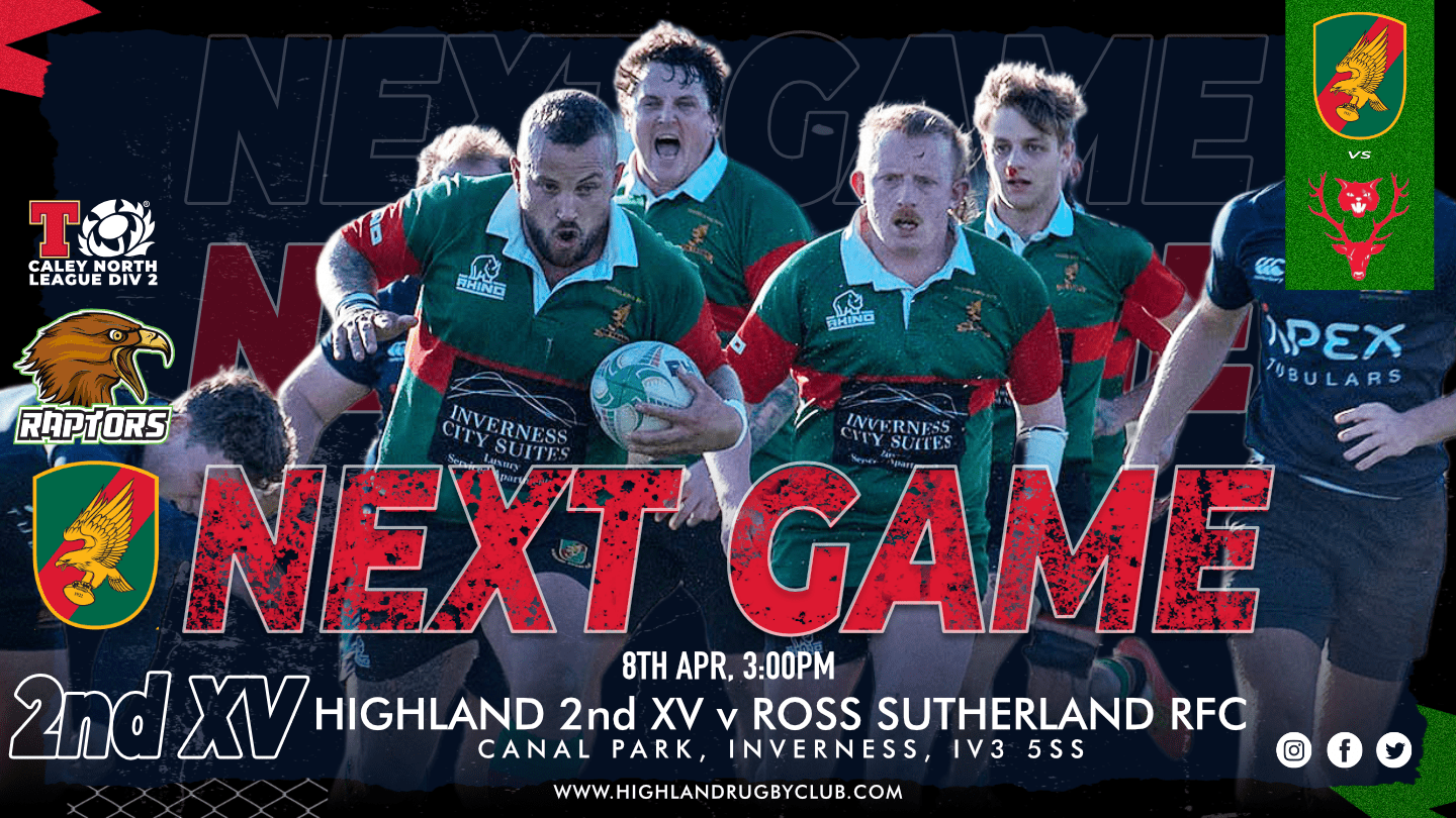 Raptors v Ross Sutherland, Canal Park, 8th April 2023, 3pm KO